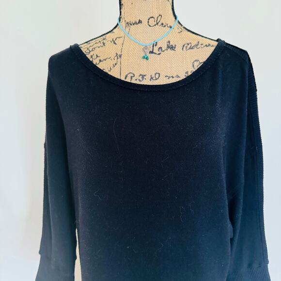 Michael Stars Womens Black Scoop Neck Long Tunic Top Size Medium - Picture 3 of 7